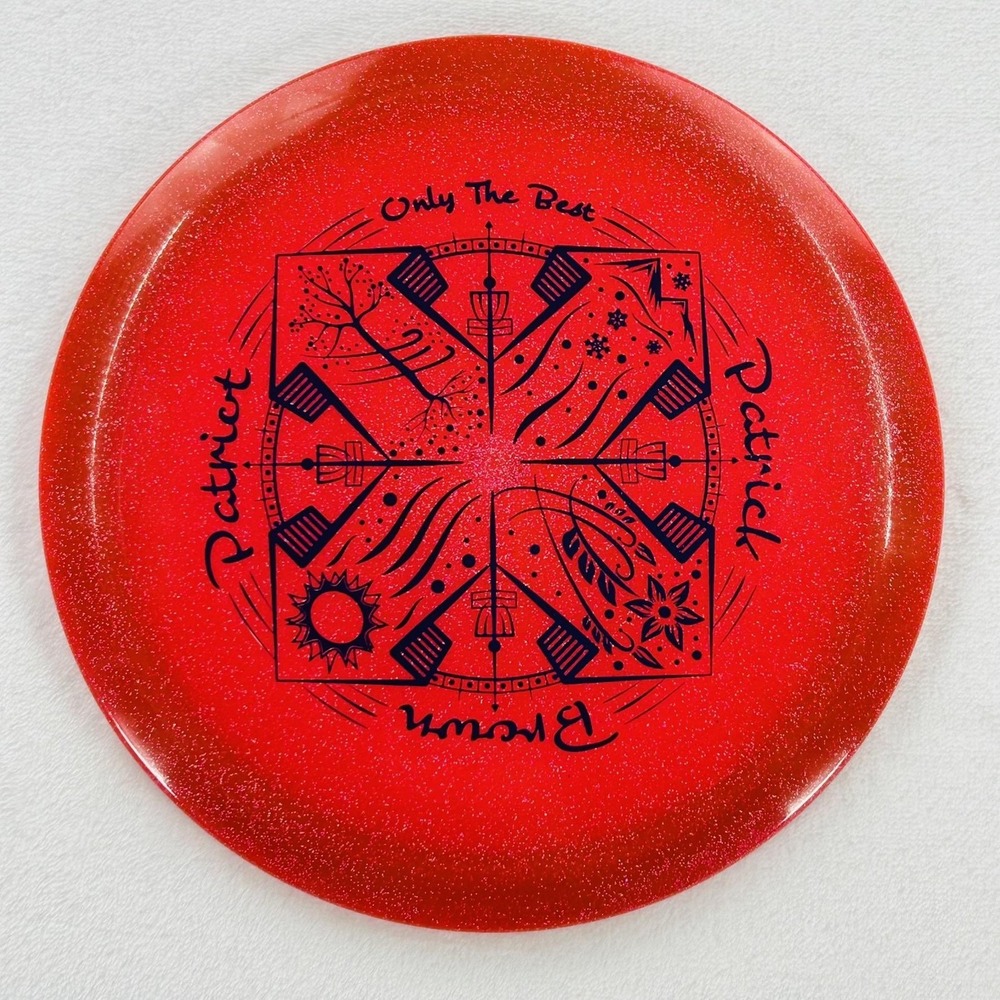 Patrick Brown Only The Best Disc Golf Disc Red 175g Sparkle Plastic Frisbee